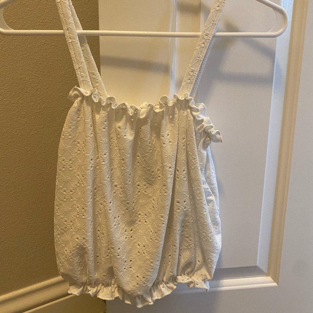 White floral tank top